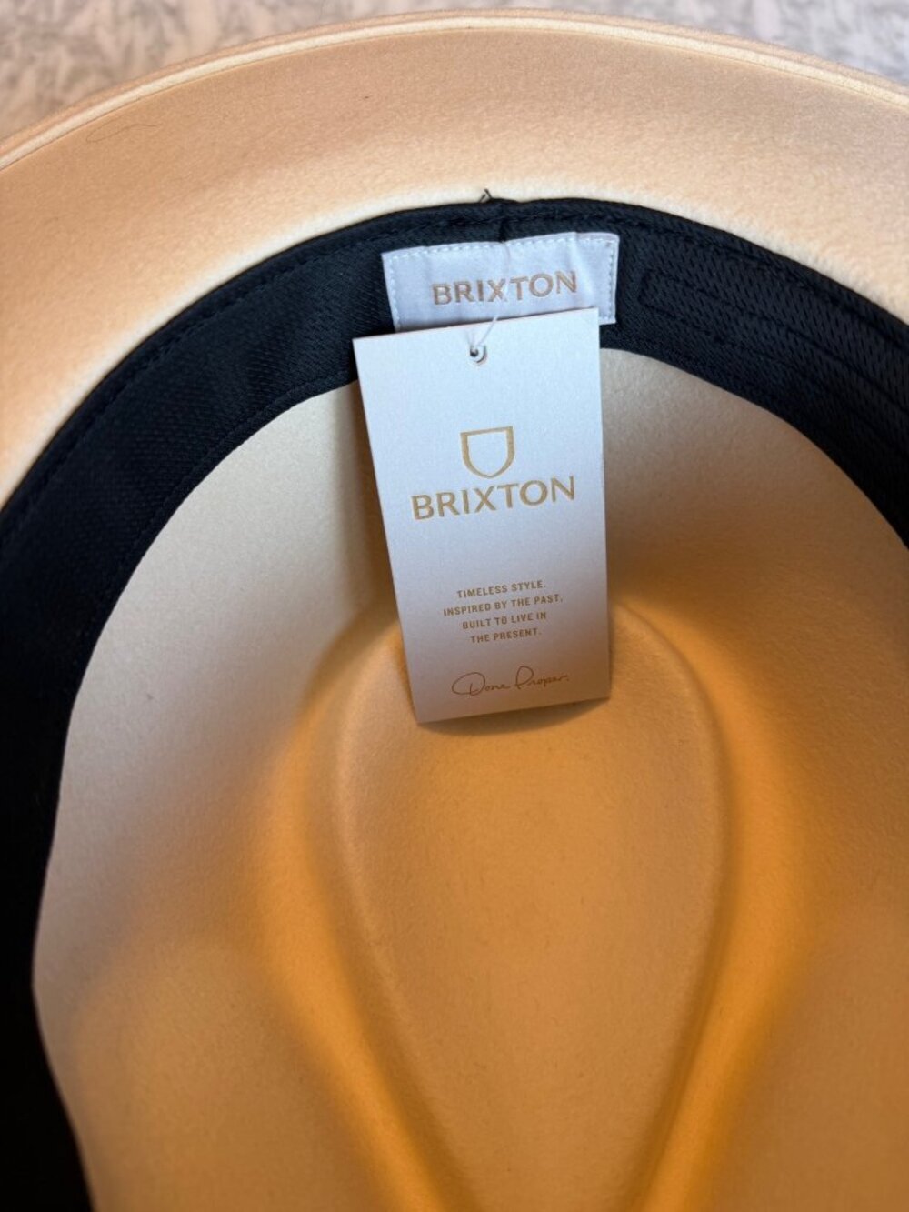 Brixton Eleanor Felt Packable Cream Wool Fedora Hat With Leather Band Size M 7 1 - Picture 9 of 10
